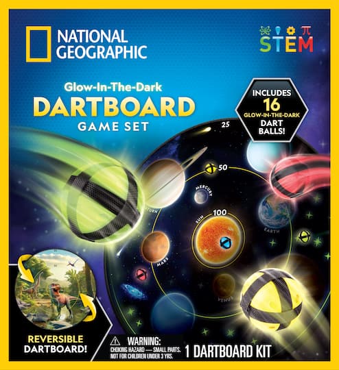 National Geographic Glow-in-the-Dark Dartboard Game Set